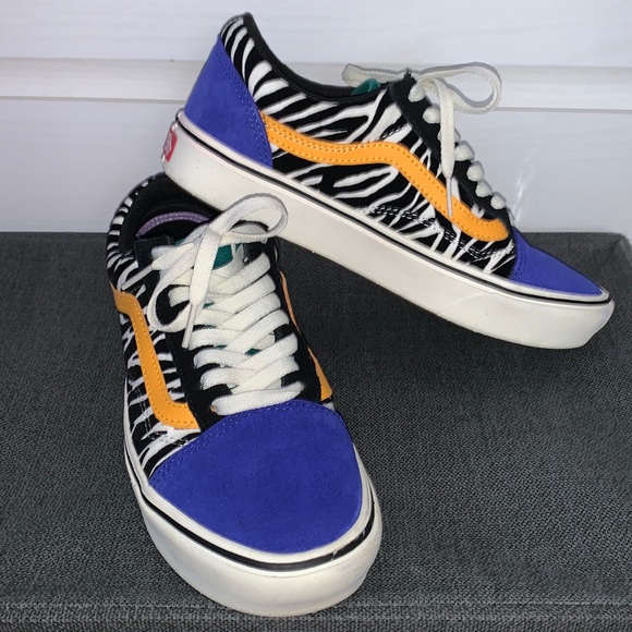 Zebra Colorblock Old Skool Comfycush Vans - Picture 1 of 5